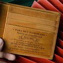 Carteira Masculina de Couro Legítimo - Mensagem de Amor Gravada! PR - Carteira 41 Casa Tech Loja Marrom Para meu Namorado 