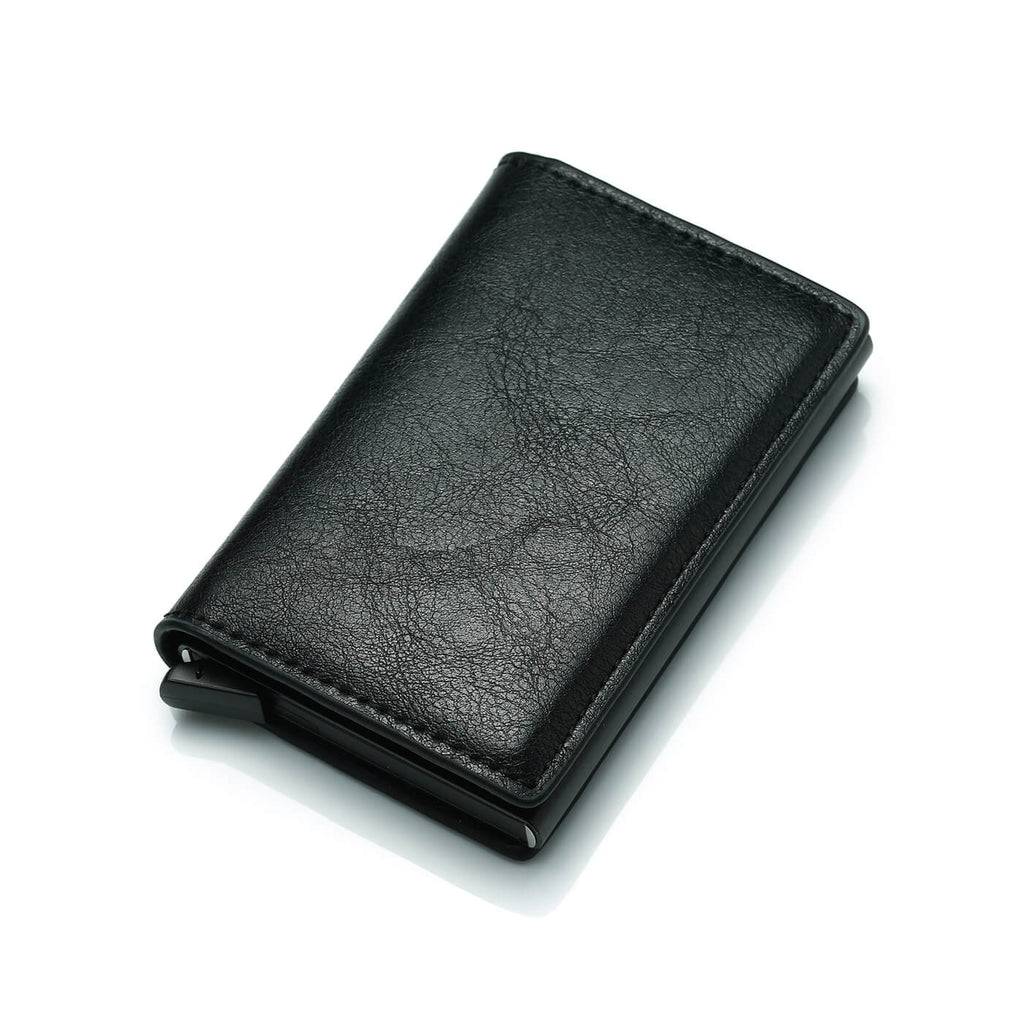 Carteira Minimalista Antifurto RFID com Ejeção Automática de Cartões ACE7 - Carteira Minimalista Antifurto RFID com Ejeção Automática de Cartões Casa Tech Loja Preto 