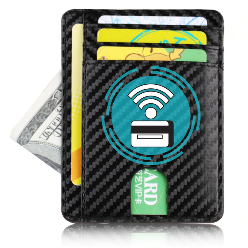 Carteira Minimalista Slim Com Proteção Rfid King Fibo Carbon G1P8- Carteira Minimalista Casa Tech Loja 