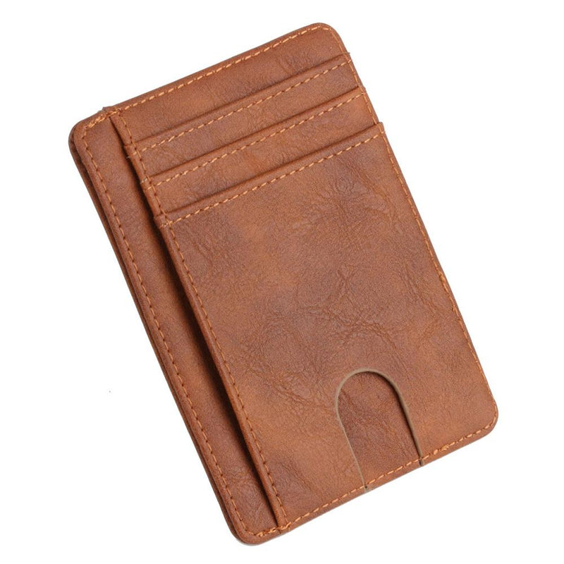 Carteira Minimalista Slim Com Proteção Rfid King Fibo Carbon G1P8- Carteira Minimalista Casa Tech Loja Marrom Claro 