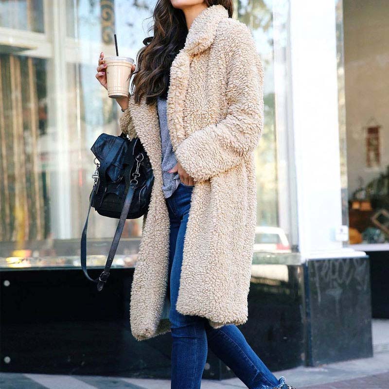 Casaco Sobretudo Feminino Teddy de Lã Frio Inverno G8P5 Casa Tech Loja 