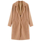 Casaco Sobretudo Feminino Teddy de Lã Frio Inverno G8P5 Casa Tech Loja Marrom P 