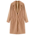 Casaco Sobretudo Feminino Teddy de Lã Frio Inverno G8P5 Casa Tech Loja Marrom P 