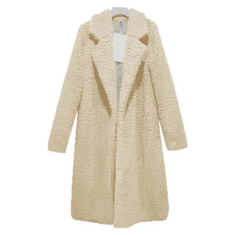 Casaco Sobretudo Feminino Teddy de Lã Frio Inverno G8P5 Casa Tech Loja Nude P 