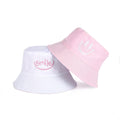 Chapéu Bucket Smile 2 em 1 CBF04 - Chapéu Bucket Smile 2 em 1 Casa Tech Branco e Rosa 