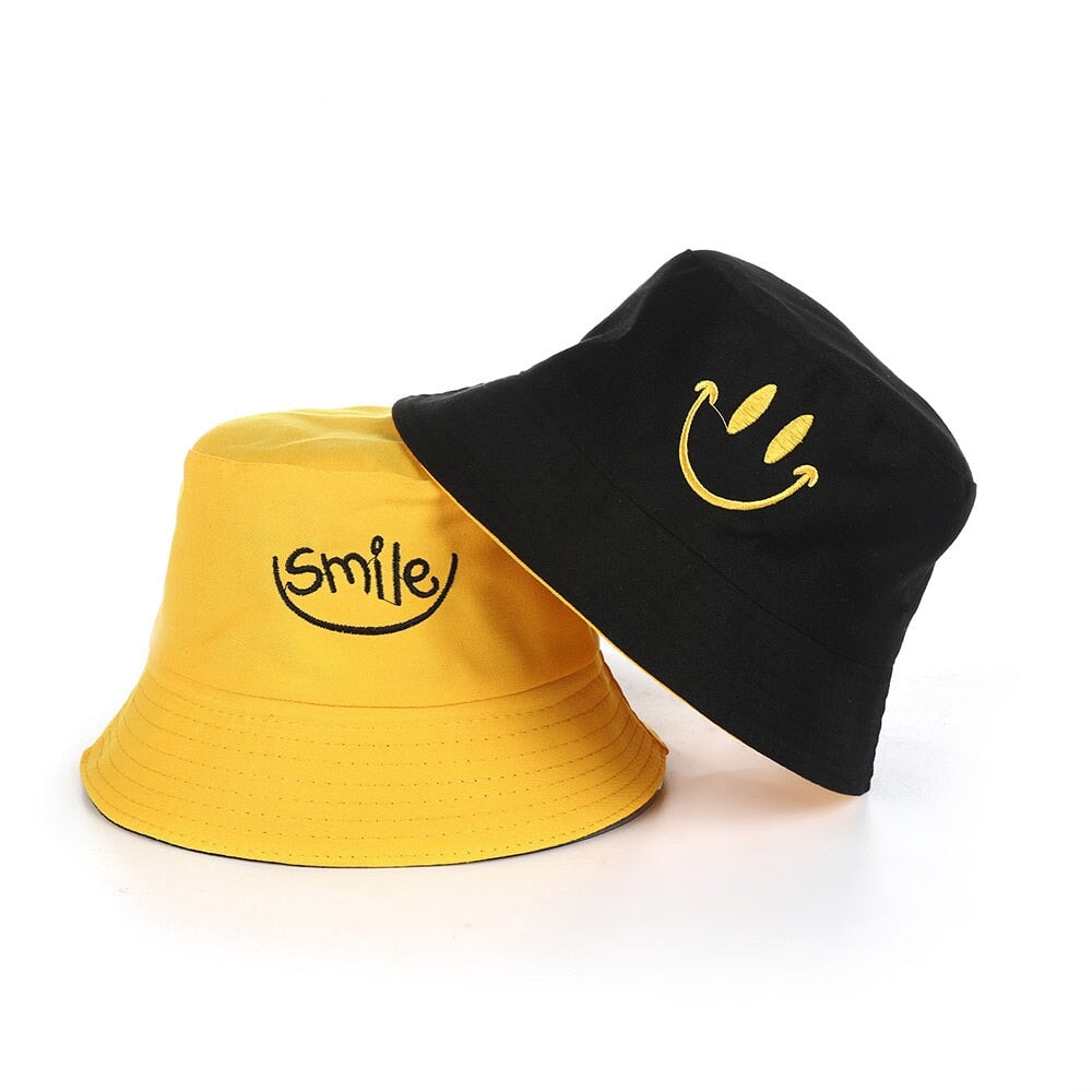 Chapéu Bucket Smile 2 em 1 CBF04 - Chapéu Bucket Smile 2 em 1 Casa Tech Preto e Amarelo 