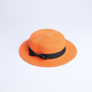 Chapéu de Palha Feminino Panamá CBF02 - Chapéu de Palha Feminino Panamá Casa Tech Laranja Adulto 56-58cm 