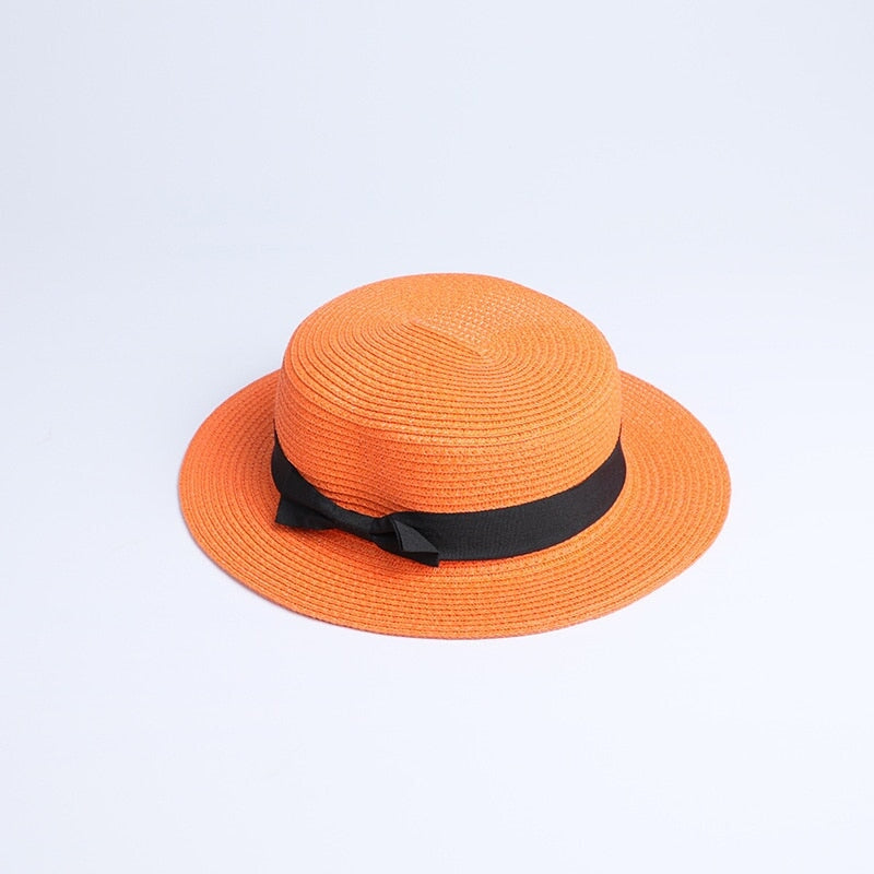 Chapéu de Palha Feminino Panamá CBF02 - Chapéu de Palha Feminino Panamá Casa Tech Laranja Adulto 56-58cm 
