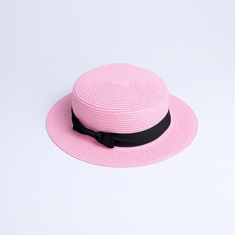 Chapéu de Palha Feminino Panamá CBF02 - Chapéu de Palha Feminino Panamá Casa Tech Rosa Claro Adulto 56-58cm 