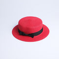 Chapéu de Palha Feminino Panamá CBF02 - Chapéu de Palha Feminino Panamá Casa Tech Vermelho Adulto 56-58cm 