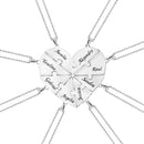 Colar da Amizade de Coração Quebra-Cabeças Personalizado G5P2 - Colar Quebra-Cabeças Coração Personalizado Casa Tech Loja 2 Nomes Prata 