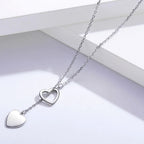 Colar de Coração em Prata 925 JSF07 - Colar de Coração em Prata 925 Casa Tech 