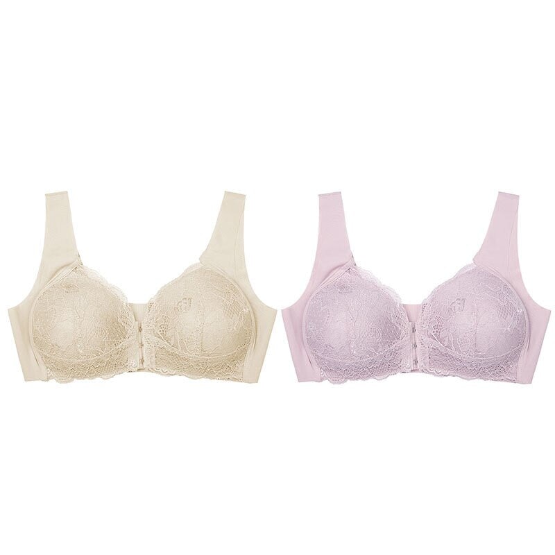 Compre 1 Leve 2 - Sutiã de Renda Max Confort LIF19 - Compre 1 Leve 2 - Sutiã de Renda Max Confort Casa Tech Bege + Rosa P 