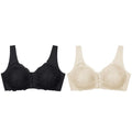 Compre 1 Leve 2 - Sutiã de Renda Max Confort LIF19 - Compre 1 Leve 2 - Sutiã de Renda Max Confort Casa Tech Preto + Bege P 