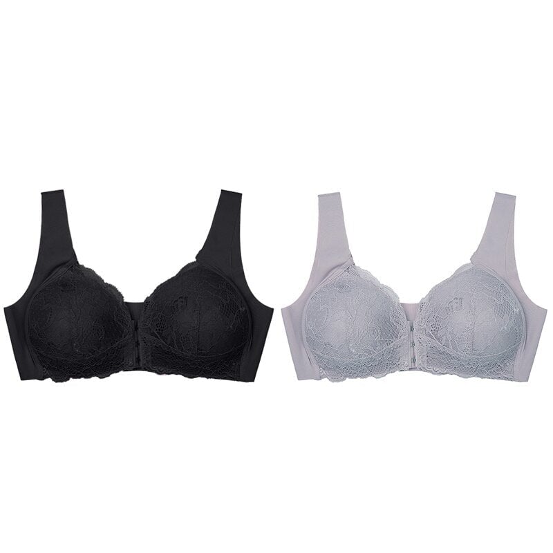 Compre 1 Leve 2 - Sutiã de Renda Max Confort LIF19 - Compre 1 Leve 2 - Sutiã de Renda Max Confort Casa Tech Preto + Cinza P 