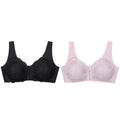 Compre 1 Leve 2 - Sutiã de Renda Max Confort LIF19 - Compre 1 Leve 2 - Sutiã de Renda Max Confort Casa Tech Preto + Rosa P 