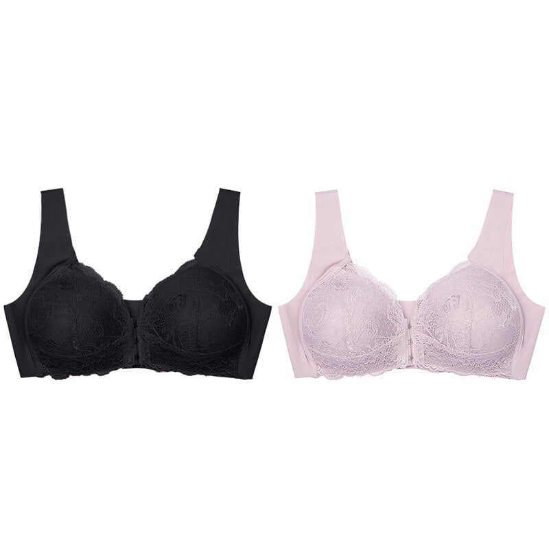 Compre 1 Leve 2 - Sutiã de Renda Max Confort LIF19 - Compre 1 Leve 2 - Sutiã de Renda Max Confort Casa Tech Preto + Rosa P 
