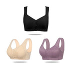 Compre 1 Leve 3 - Sutiã com Fecho Frontal LIF26 - Compre 1 Leve 3 - Sutiã com Fecho Frontal Casa Tech 01 Preto + 01 Roxo + 01 Bege 42 
