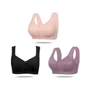 Compre 1 Leve 3 - Sutiã com Fecho Frontal LIF26 - Compre 1 Leve 3 - Sutiã com Fecho Frontal Casa Tech 01 Preto + 01 Roxo + 01 Rosa 42 