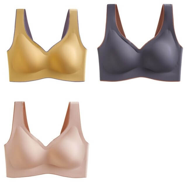 COMPRE 1 LEVE 3 - Sutiã Confort Slim G5P8 - Kit Sutiã Confort Slim - COMPRE 1 LEVE 3 Casa Tech Loja Amarelo-Cinza-Bege P 