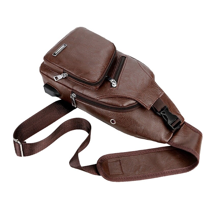 Compre um Leve Dois - Bolsa Masculina Transversal de Couro MBM06 - Compre um Leve Dois - Bolsa Masculina Transversal de Couro Casa Tech Loja 