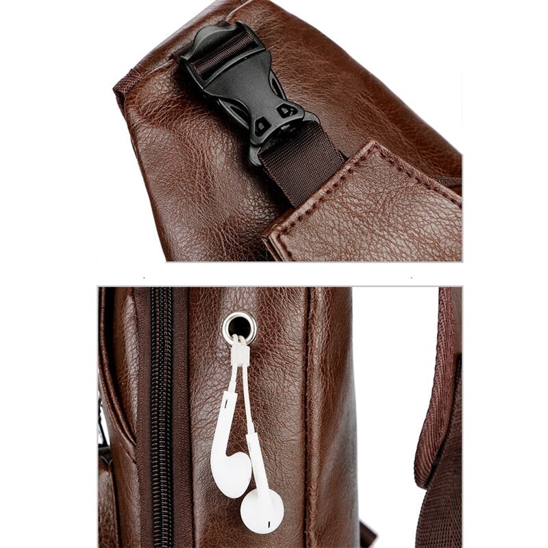 Compre um Leve Dois - Bolsa Masculina Transversal de Couro MBM06 - Compre um Leve Dois - Bolsa Masculina Transversal de Couro Casa Tech Loja 