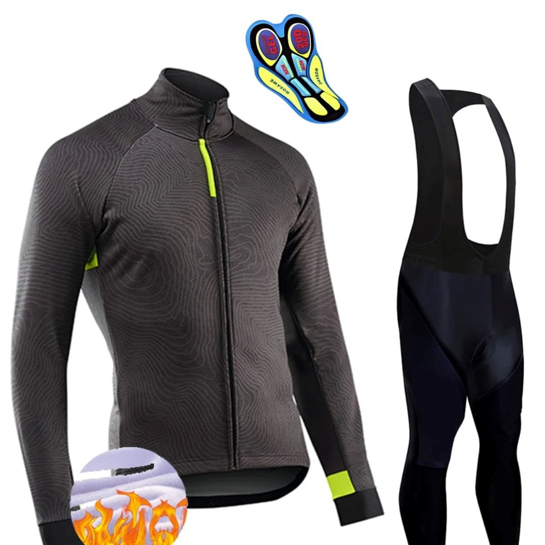 Conjunto Térmico para Andar de Bicicleta CIC03 - Conjunto Térmico para Andar de Bicicleta Casa Tech Preto - Bretelle P 