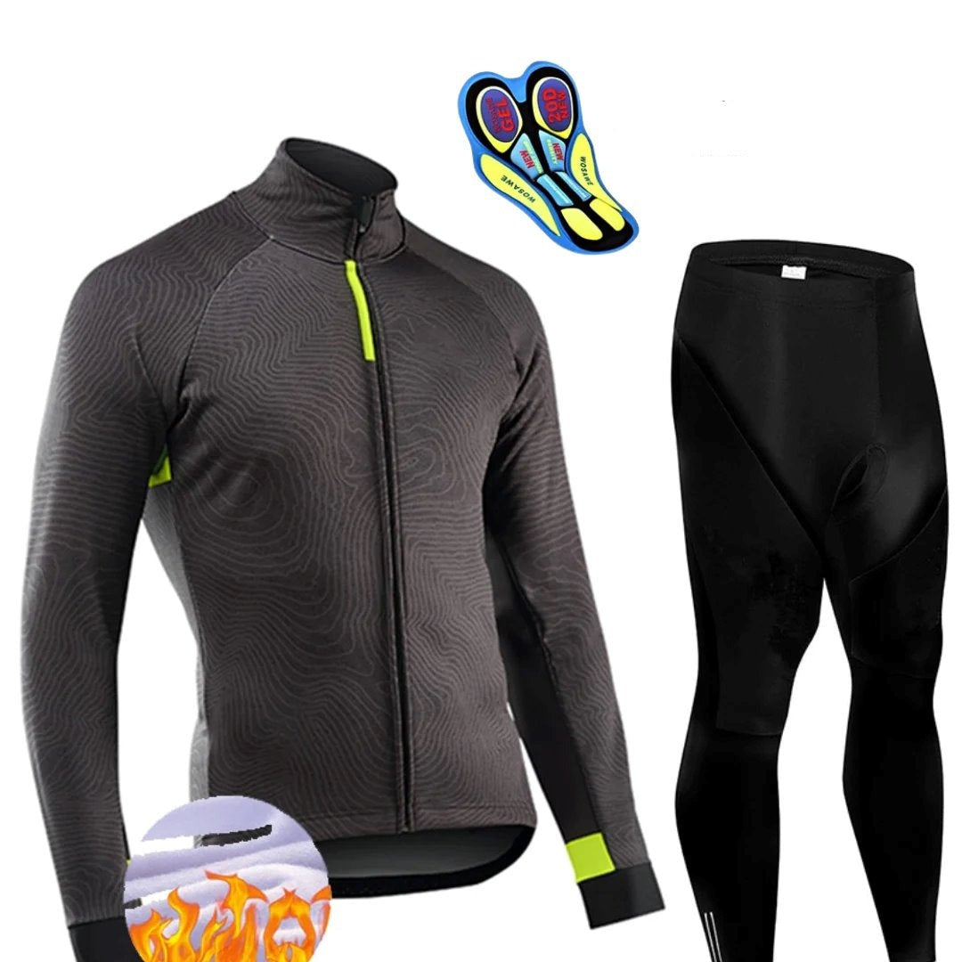 Conjunto Térmico para Andar de Bicicleta CIC03 - Conjunto Térmico para Andar de Bicicleta Casa Tech Preto - Calça P 