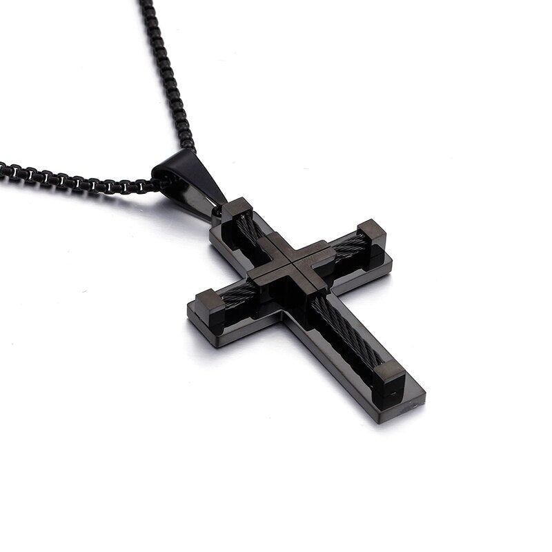 Corrente com Crucifixo em Aço Inoxidável JSF08 - Corrente com Crucifixo em Aço Inoxidável Casa Tech 
