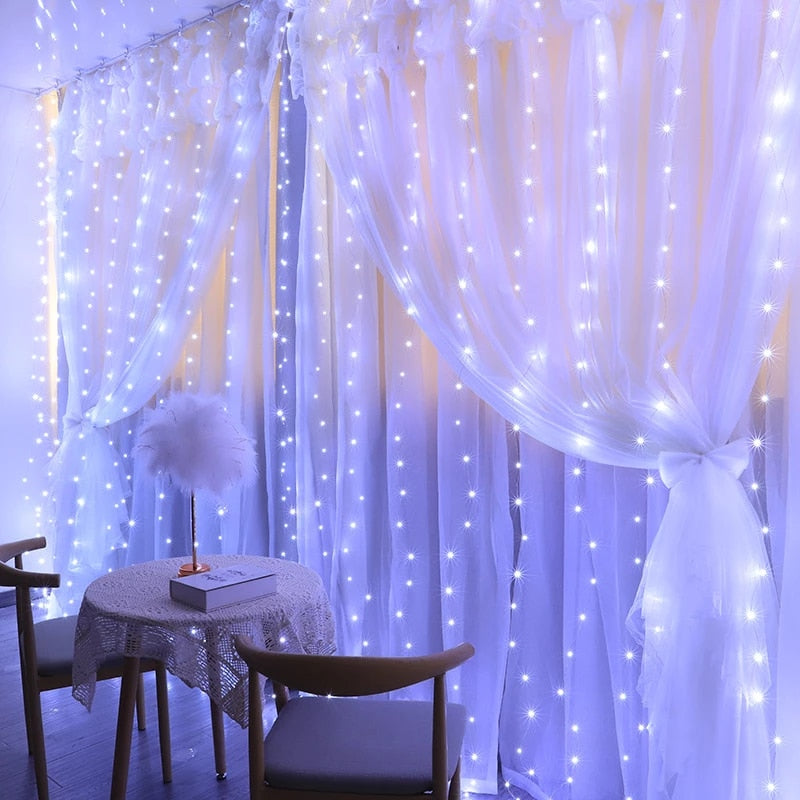 Cortina com Luzes de Led e Controle Remoto G4P7 CORTINA DE LED BRANCO FRIO Casa Tech Loja 1m x 3m 100 LED 