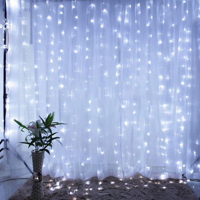 Cortina com Luzes de Led e Controle Remoto G4P7 CORTINA DE LED BRANCO FRIO Casa Tech Loja 2m x 3m 200 LED 