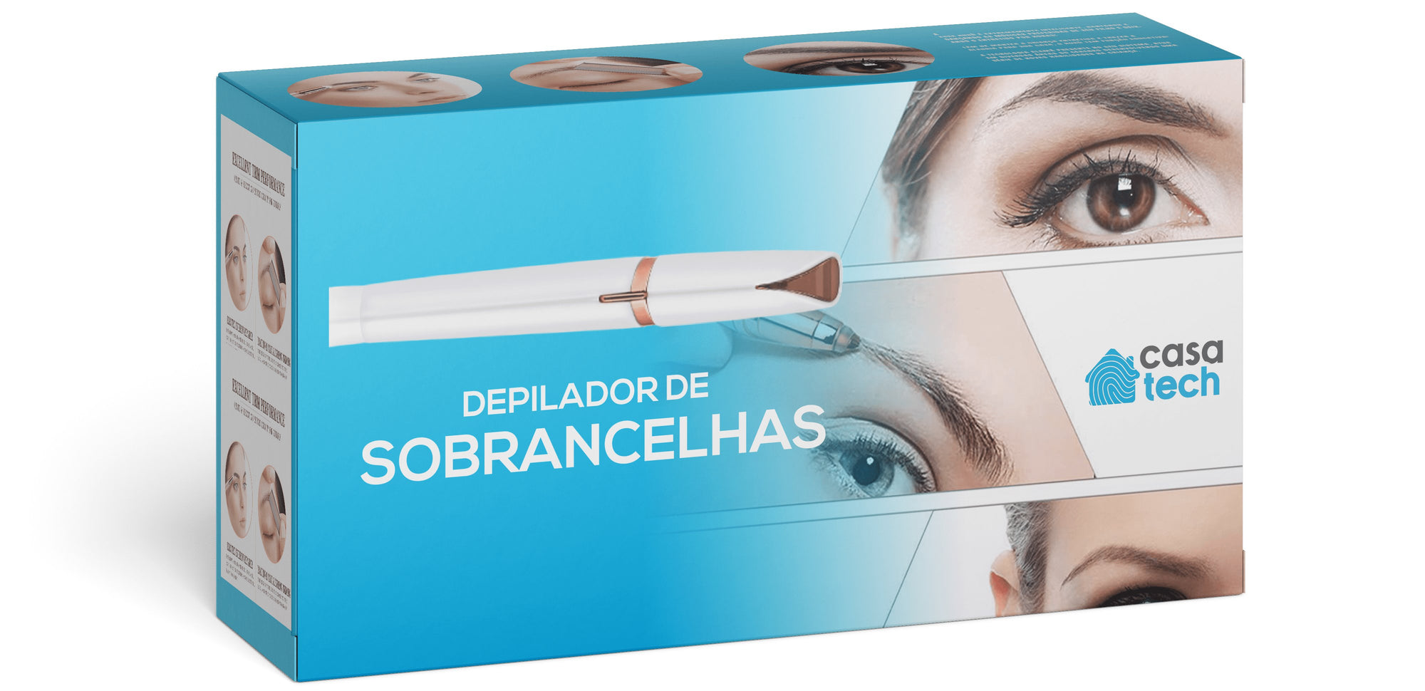 Depilador de Sobrancelha - Caneta depiladora de sobrancelhas CEB09 - Depilador de Sobrancelha - Caneta depiladora de sobrancelhas Casa Tech Branco 