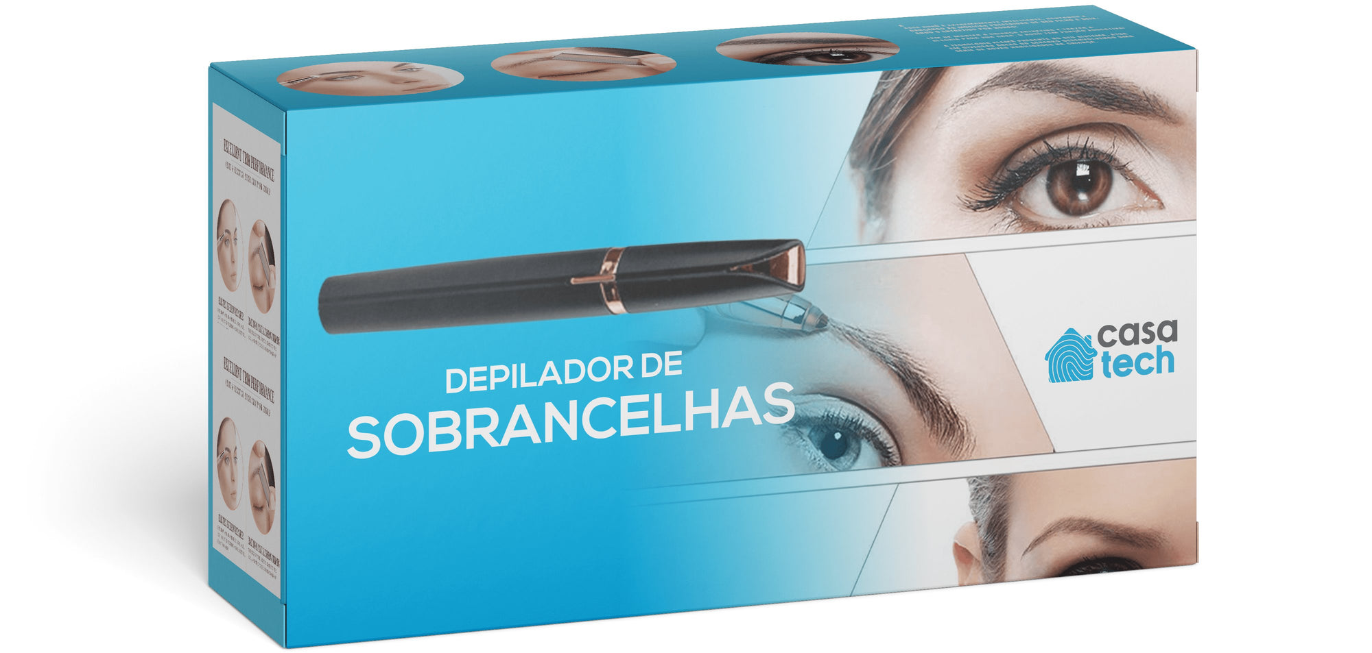 Depilador de Sobrancelha - Caneta depiladora de sobrancelhas CEB09 - Depilador de Sobrancelha - Caneta depiladora de sobrancelhas Casa Tech Preto 