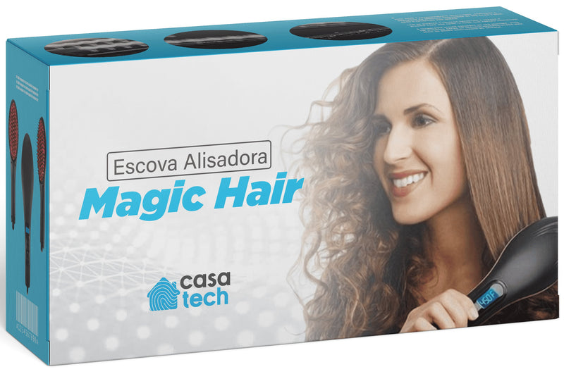 Escova Alisadora Magic Hair EAB08 - Escova Alisadora Magic Hair Casa Tech 