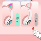 Fone de Ouvido Orelha de Gatinho com Led - Headphone Casa Tech 