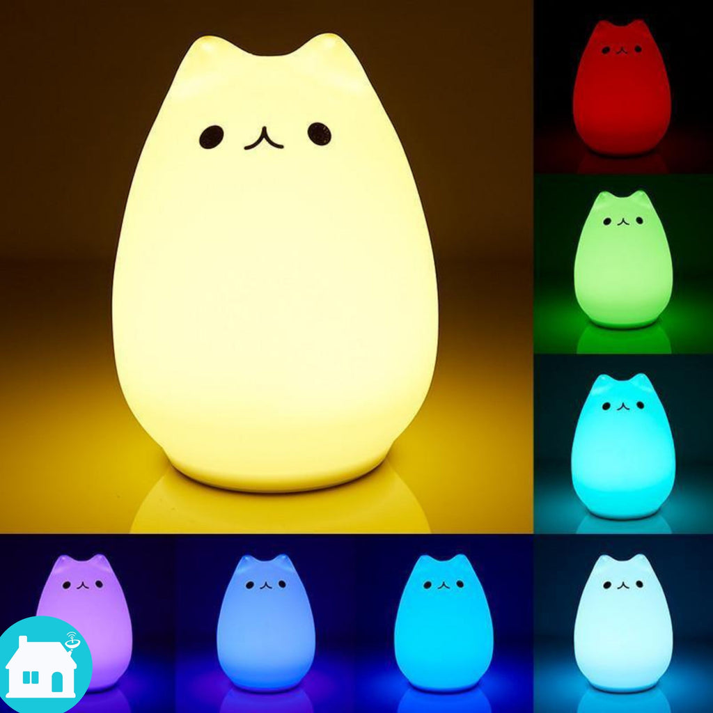 Gato Abajur - Luminária que Troca de Cor com Sensor de Toque G1P36 - Gato Abajur Casa Tech Loja 