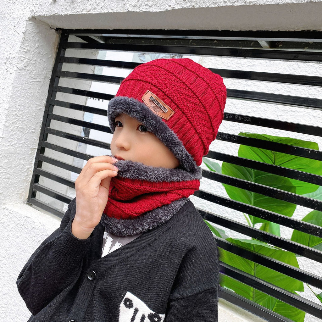 Gorro de Frio com Cachecol Forrado - Inverno 2022 G8P13 Casa Tech Loja 