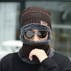 Gorro de Frio com Cachecol Forrado - Inverno 2022 G8P13 Casa Tech Loja MARROM 