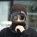 Gorro de Frio com Cachecol Forrado - Inverno 2022 G8P13 Casa Tech Loja MARROM 