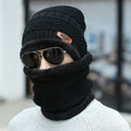 Gorro de Frio com Cachecol Forrado - Inverno 2022 G8P13 Casa Tech Loja PRETO 