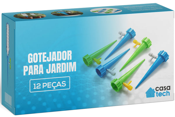 Gotejador para Jardim - Regador Automático (Kit 12pcs) JEP09 - Gotejador para Jardim - Regador Automático (Kit 12pcs) Casa Tech Azul 12 unidades 
