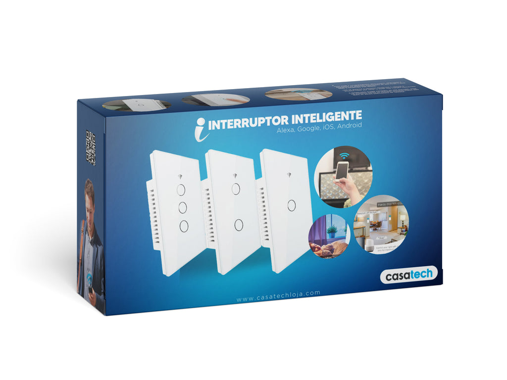 Interruptor Inteligente Wi-Fi Smart - Alexa, Google, iOS, Android G9P11 -Interruptor Inteligente Wi-Fi Smart - Alexa, Google, iOS, Android Casa Tech Loja 