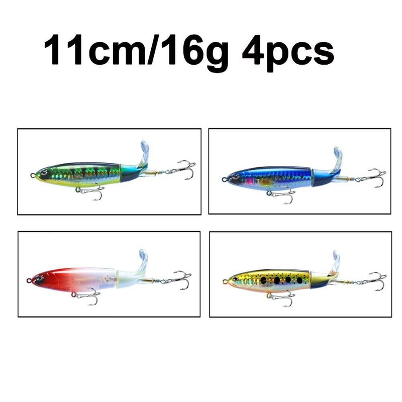 Iscas Artificiais para Pesca FishingPro UTI14 - Iscas Artificiais para Pesca FishingPro Casa Tech Loja 4 peças - Verde Escuro/Vermelho e Branco/Azul/Amarelo 