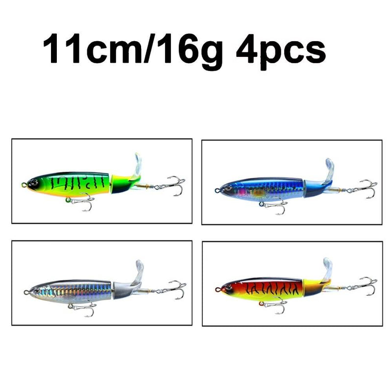 Iscas Artificiais para Pesca FishingPro UTI14 - Iscas Artificiais para Pesca FishingPro Casa Tech Loja 4 peças - Verde/Cinza/Azul/Laranja 