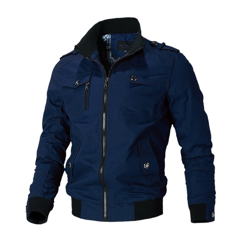 Jaqueta Aviador Masculina JCM25 - Jaqueta Aviador Masculina FAVOCENT Azul Escuro P 