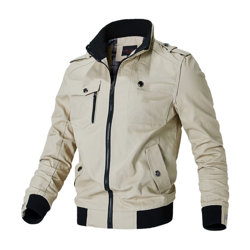 Jaqueta Aviador Masculina JCM25 - Jaqueta Aviador Masculina FAVOCENT Khaki P 