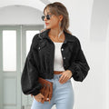 Jaqueta Cropped Feminina Manga Longa Soltinho JCF13 - Jaqueta Cropped Feminina Manga Longa Soltinho Casa Tech Preto P 