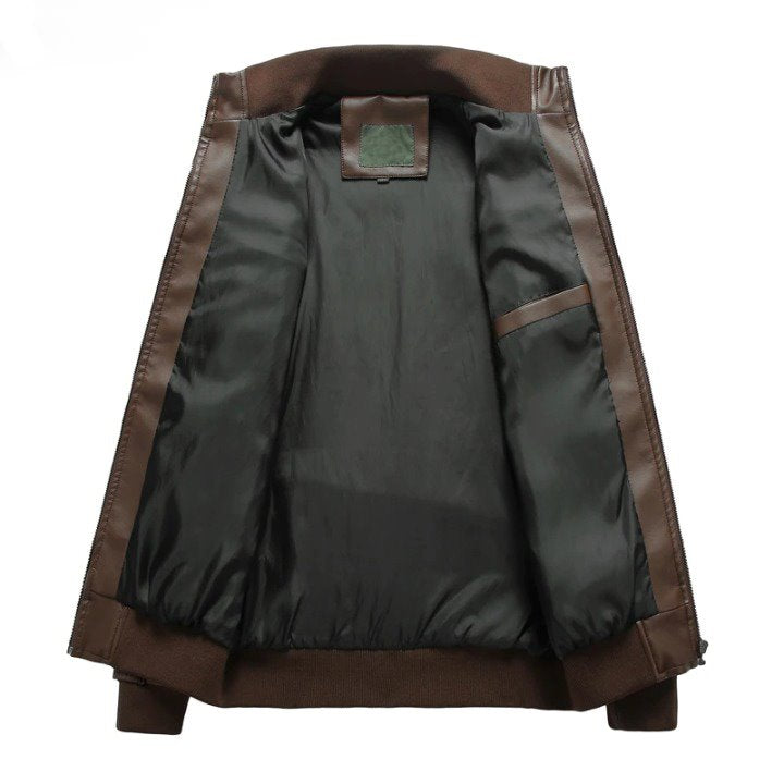 Jaqueta de Couro Masculina Casual JCM06 - Jaqueta de Couro Masculina Casual Casa Tech Loja 