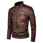 Jaqueta de Couro Masculina Casual JQM01 - Jaqueta de Couro Masculina Casual Casa Tech Loja Café PP 