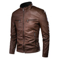 Jaqueta de Couro Masculina Casual JQM01 - Jaqueta de Couro Masculina Casual Casa Tech Loja Café PP 